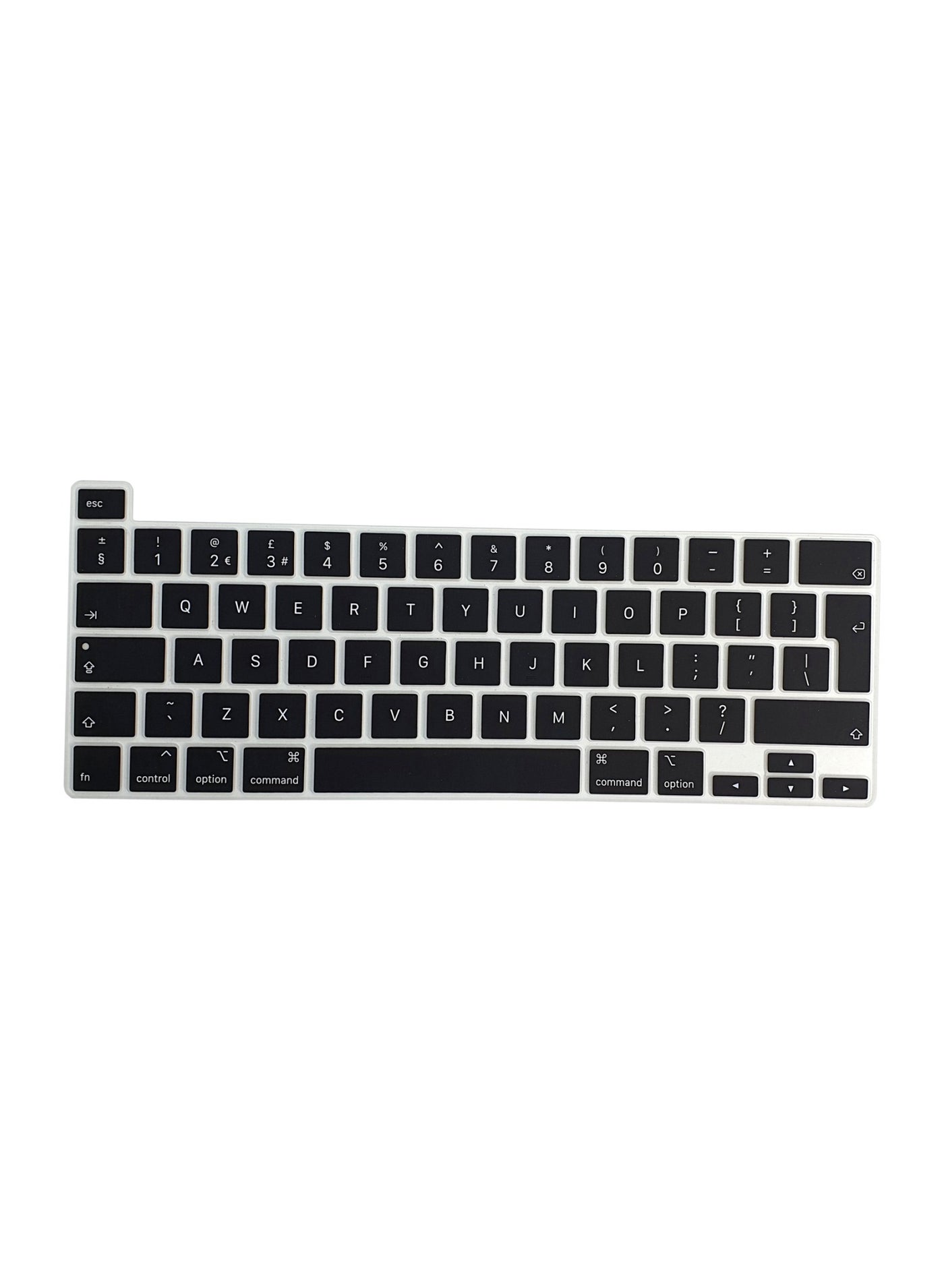 O Ozone Macbook Keyboard Skin for MacBook Pro 16 inch 13 inch M1 Silicone Cover 2019 2020 Compatible with A2338, A2289, A2251, A2141 UK Layout - Black