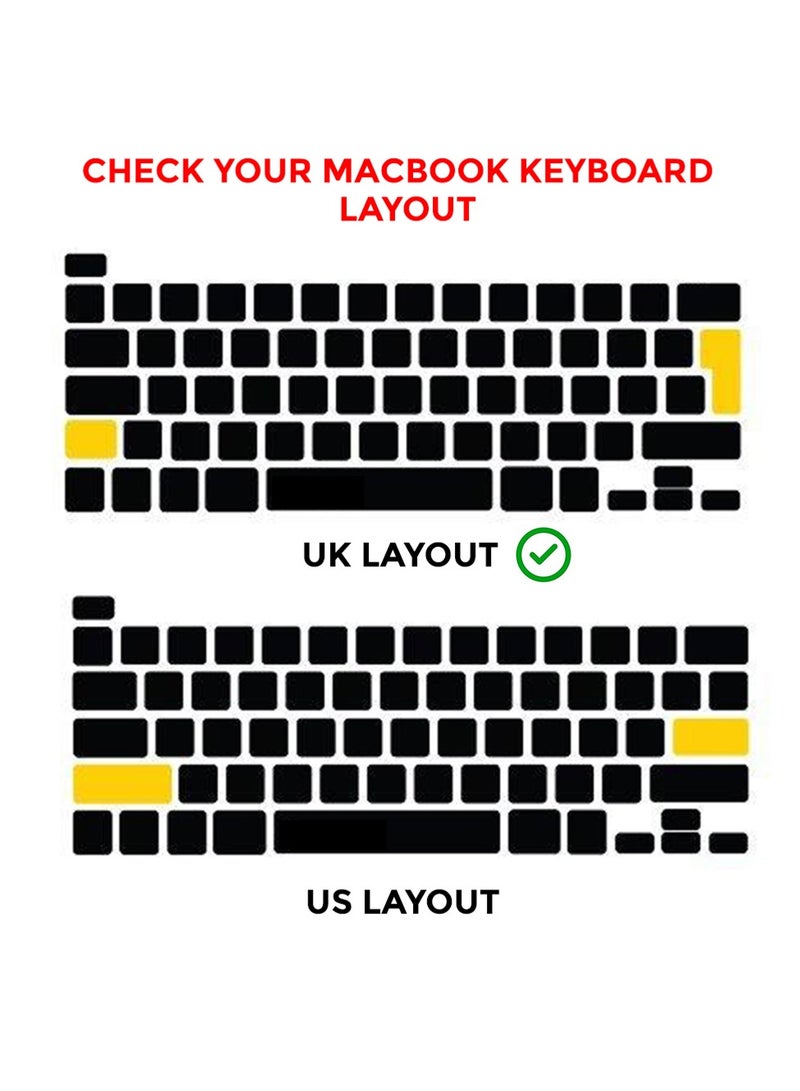 O Ozone Macbook Keyboard Skin for MacBook Pro 16 inch 13 inch M1 Silicone Cover 2019 2020 Compatible with A2338, A2289, A2251, A2141 UK Layout - Black - Image 2