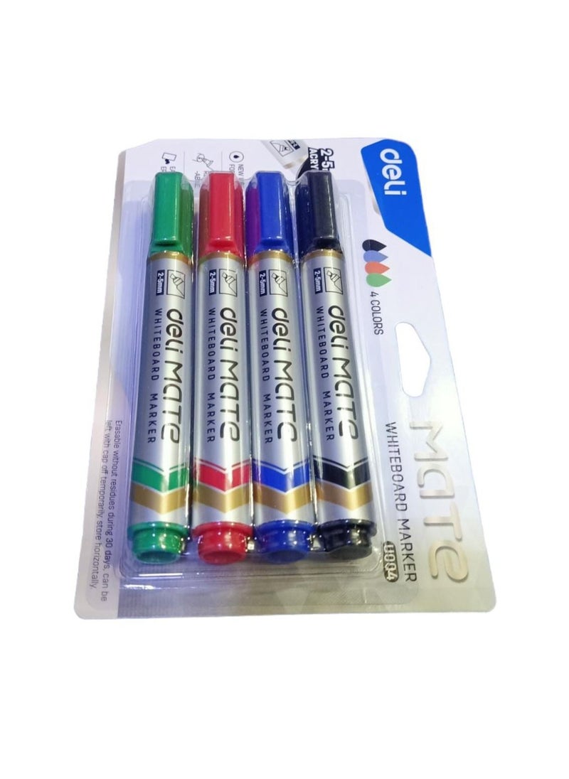 Deli 4-Piece  Whiteboard Markers Set Multicolour  - Image 2