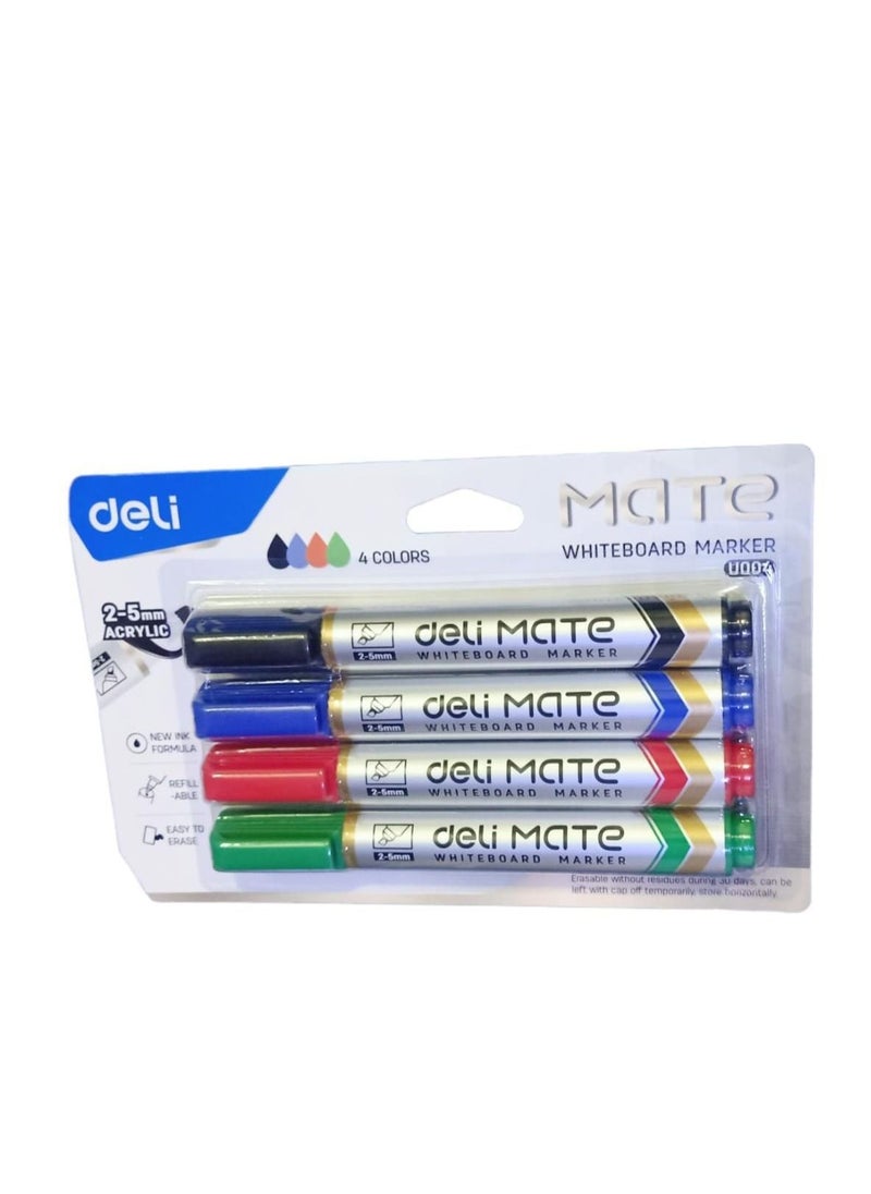 Deli 4-Piece  Whiteboard Markers Set Multicolour  - Image 4