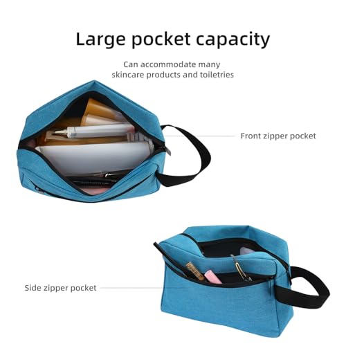 Icramsy Travel Toiletry bag Toiletry bag for women men Hanging Cosmetic bag Travel accessories for Women Men (Lake blue) - Image 3