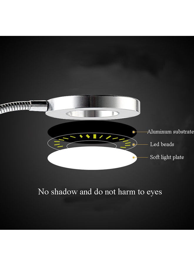 NIBEMINENT - Clip-on USB Table Lamp Silver 19*7.7*14.6cm - Image 1