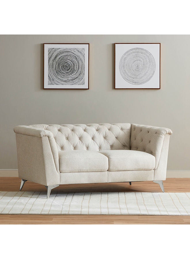 هوم بوكس أريكة هاكس لوف سيت بمقعدين، قماش بيج، 88 × 75 × 158 سم - Image 1