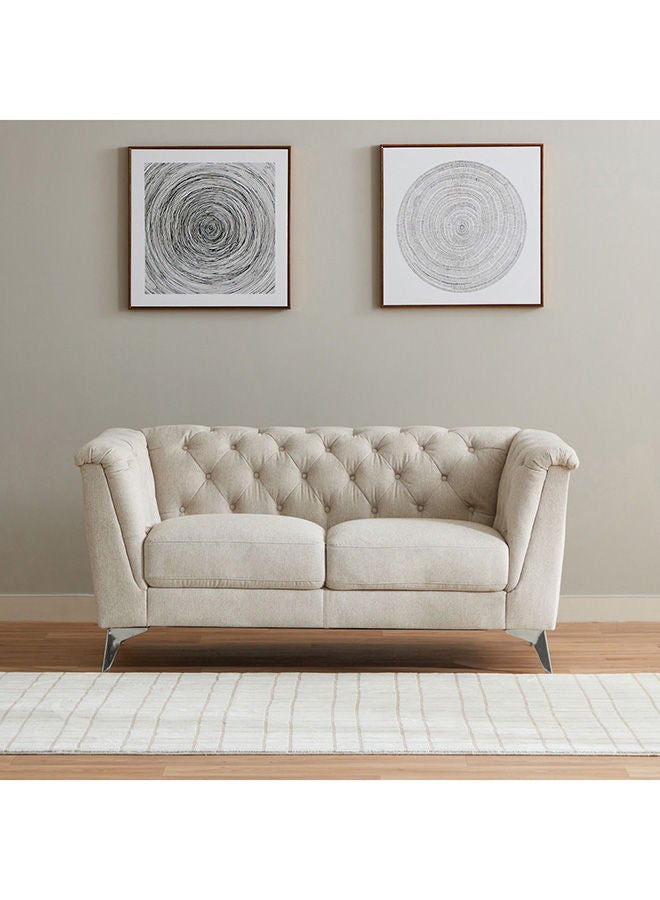 هوم بوكس أريكة هاكس لوف سيت بمقعدين، قماش بيج، 88 × 75 × 158 سم - Image 2