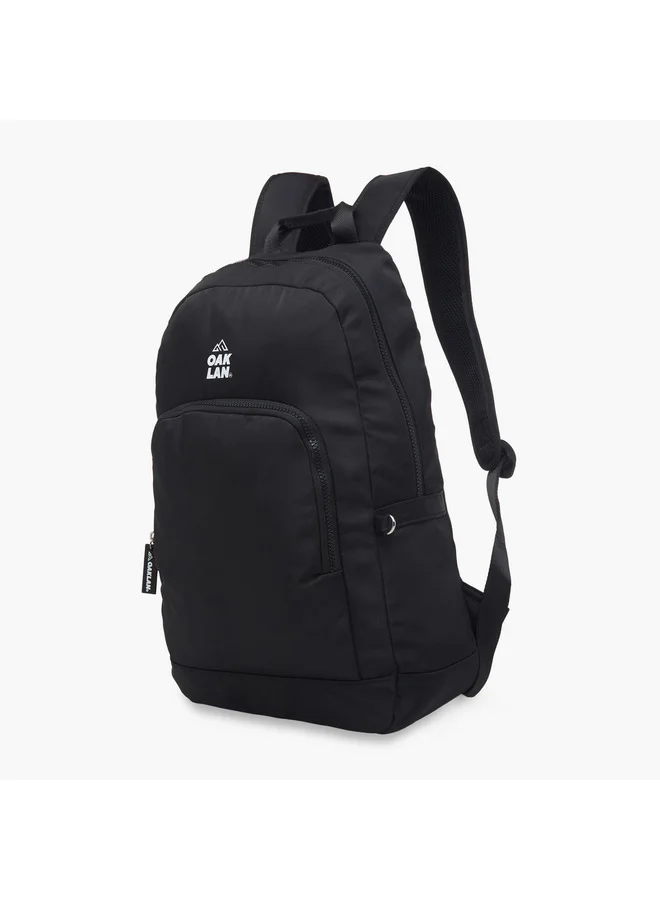 Oaklan by Shoexpress Men Logo Print School Backpack with Zip Closure and Pouch - 32x13x45 cm