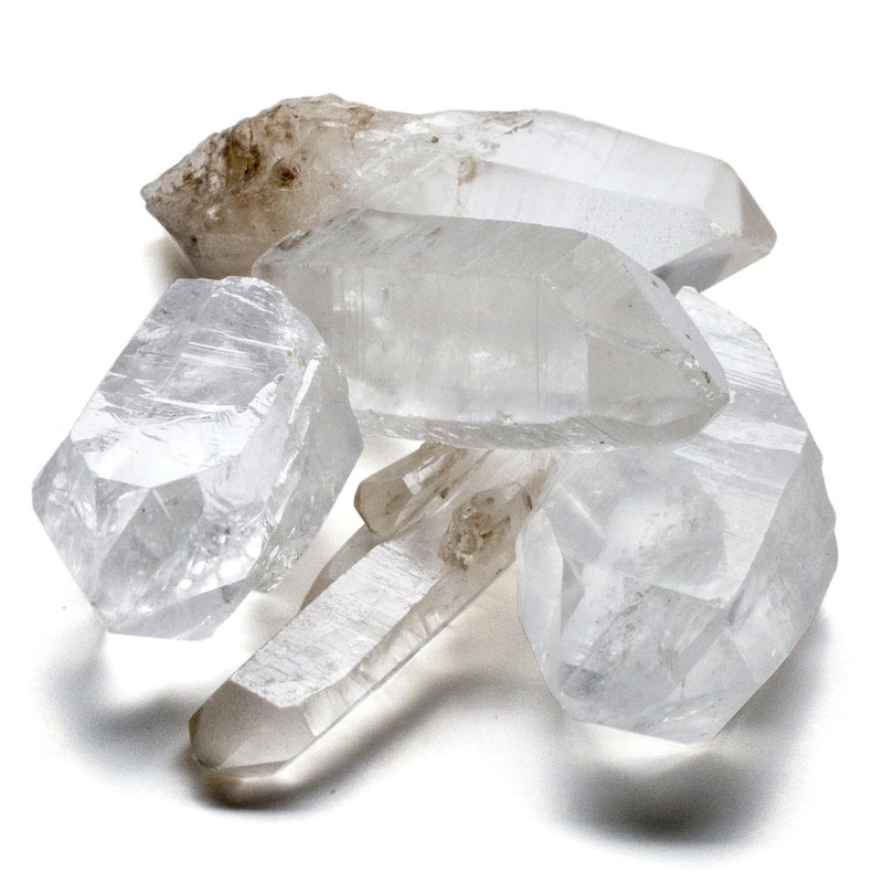 KALIFANO Quartz Points Bundle (500+ Carats) - Bulk High Energy Raw Lemurian Reiki Cuarzo Crystal Used for Clarity and Purpose - Information Card Included (Family Owned & Operated) - Image 1