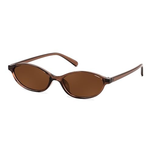 FEISEDY Retro Oval Cat Eye Sunglasses for Women 90s Narrow Lightweight Shades Y2k Trendy Sunnies B0257 - Image 1