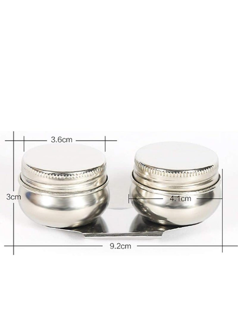 Oil Painting Palette Cup with Lid, Stainless Steel Double Dipper Design, Oil Paint Container Cups