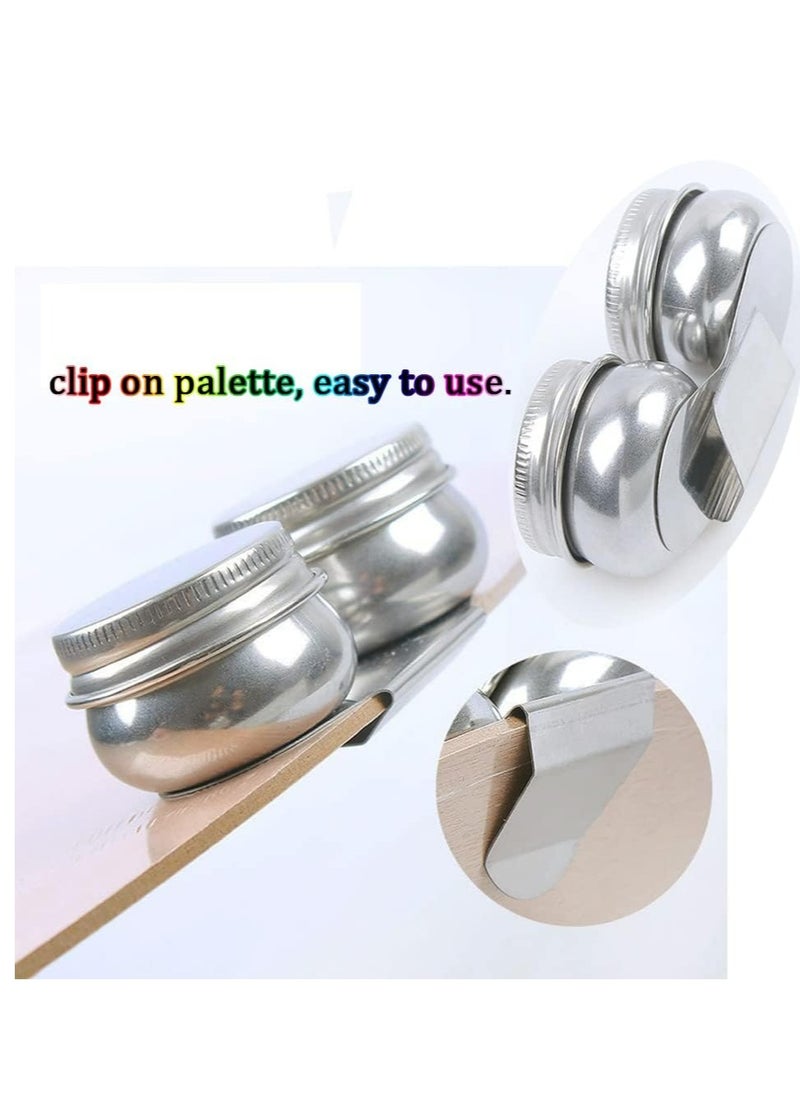 Oil Painting Palette Cup with Lid, Stainless Steel Double Dipper Design, Oil Paint Container Cups