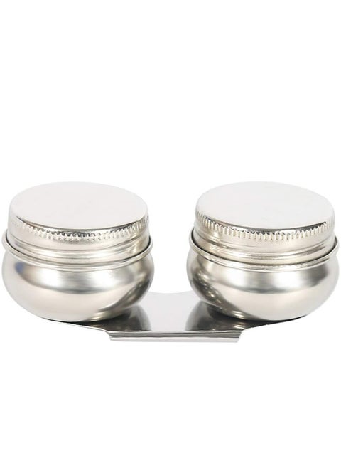 Oil Painting Palette Cup with Lid, Stainless Steel Double Dipper Design, Oil Paint Container Cups