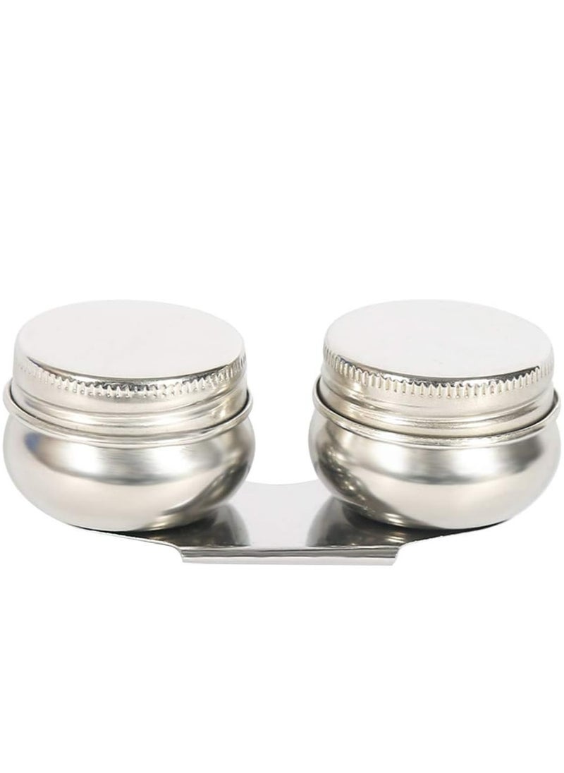 Oil Painting Palette Cup with Lid, Stainless Steel Double Dipper Design, Oil Paint Container Cups