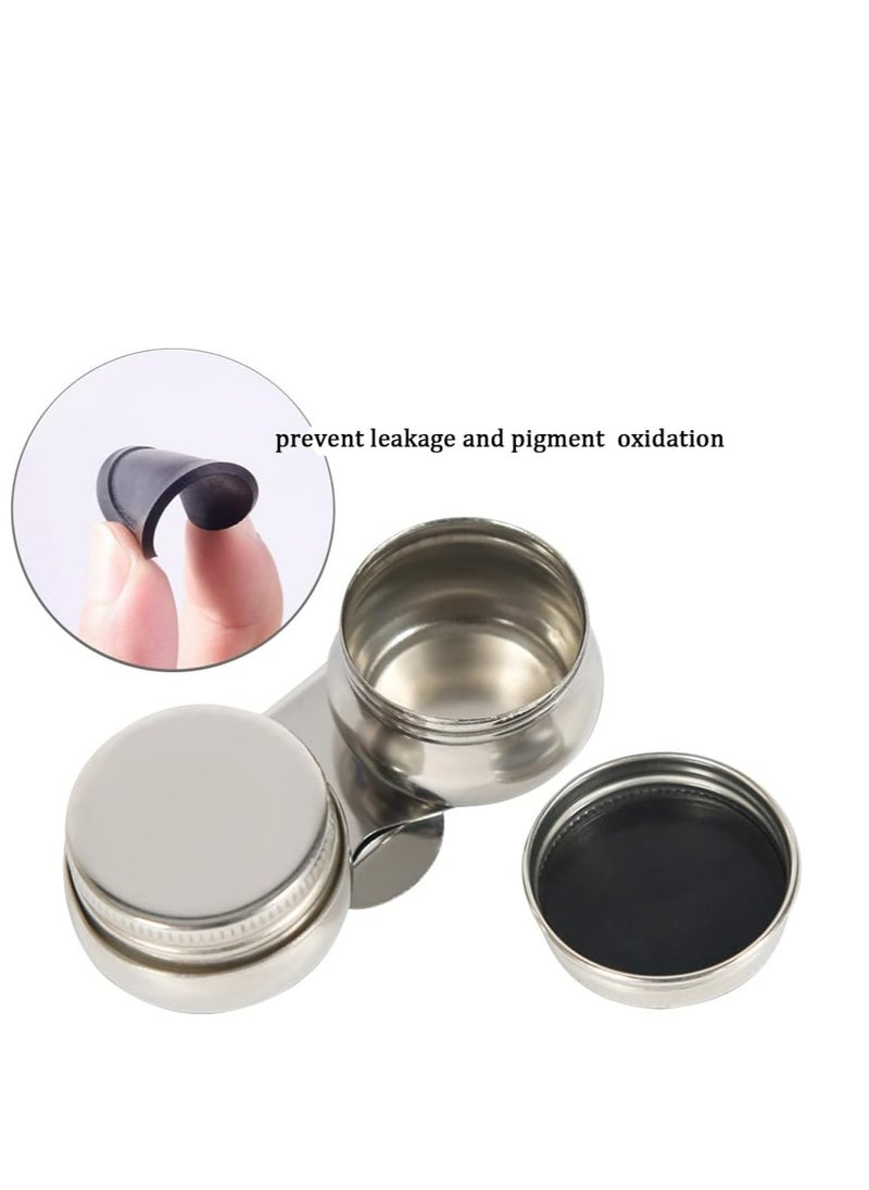 Oil Painting Palette Cup with Lid, Stainless Steel Double Dipper Design, Oil Paint Container Cups