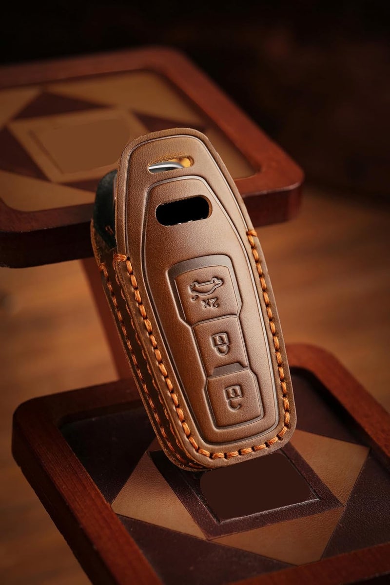 ontto Handmade Cowhide Car Key Cover for Audi 2025 A5 S5 A6 Q5 SQ5 Q6 SQ6 - Image 5