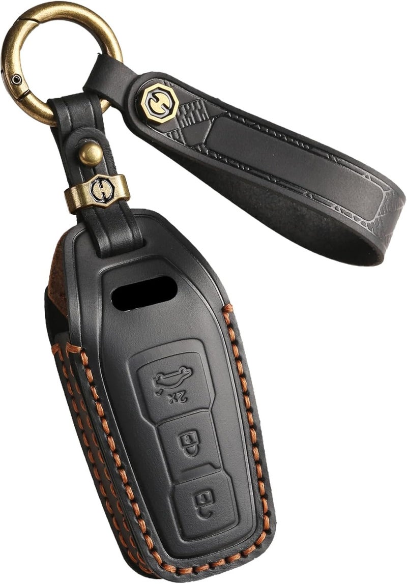 ontto Handmade Cowhide Car Key Cover for Audi 2025 A5 S5 A6 Q5 SQ5 Q6 SQ6 - Image 1