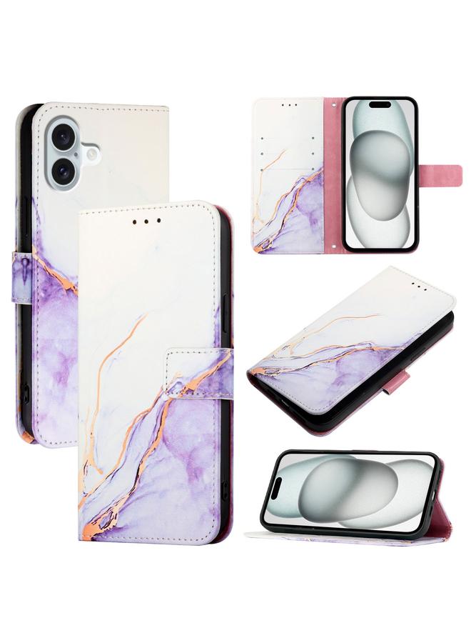 اس-توب جراب هاتف iPhone 16 Plus PT003 من الجلد القابل للطي بنمط رخامي - Image 1