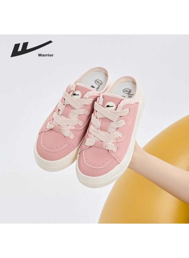Warrior Women's New Canvas Shoes Comfortable Breathable Commuter Slip-on Sneakers Rose Red/pink Size 37