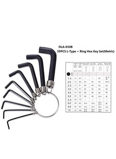 Y&D KASTWAVE Wrench Hex Key Set, Industrial Grade Set Tools Convenient Take it with You Small and Flexible, L-Type + Ring Metric Keys (1.5-10mm), CR-V Alloy Steel (10pcs)  - Image 5