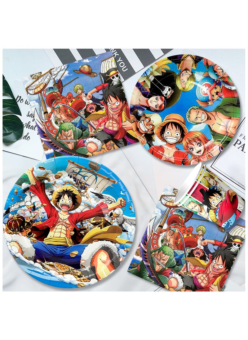 FRUITFUL PARTY - One Piece Birthday Decorations for 10 Guests, 112pcs One Piece Party Disposable Tableware Set Anime Themed Birthday Party Supplies - Image 1