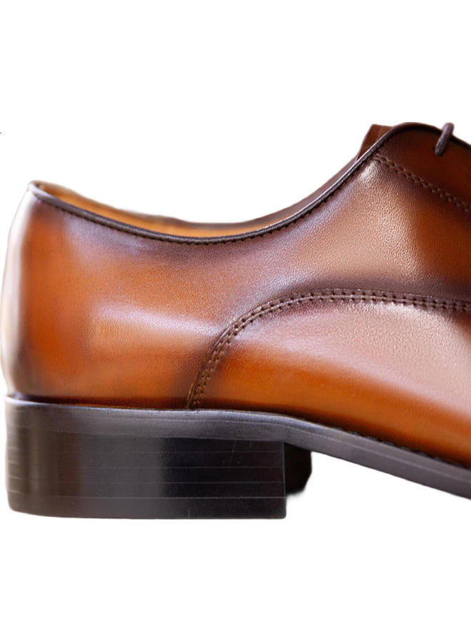 DESAI Men'S Casual Business Leather Shoes Men'S Pointed Oxford Brown British Wedding Shoes Brown 41 - Image 2