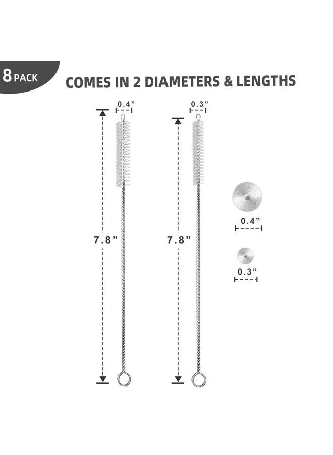 Hiware Straw Cleaner Brush Set, 8-Piece Long Cleaning Brush for Straws on Tumbler, Water Bottle, Sippy Cup, and Pipes, Tubes or Hummingbird Feeders - Image 2