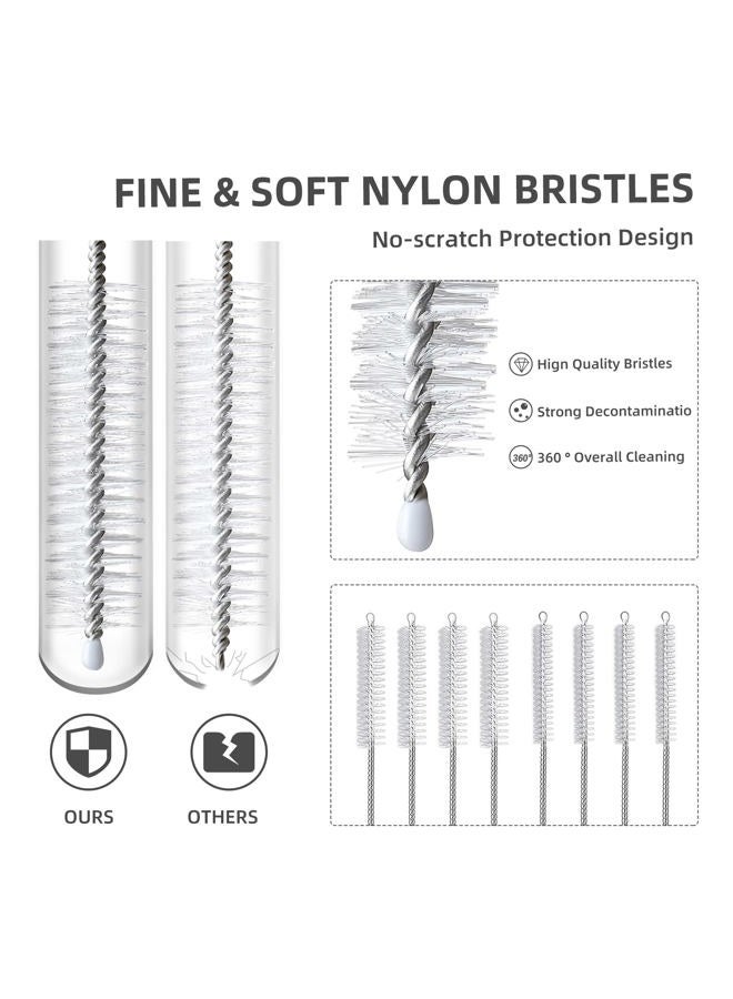Hiware Straw Cleaner Brush Set, 8-Piece Long Cleaning Brush for Straws on Tumbler, Water Bottle, Sippy Cup, and Pipes, Tubes or Hummingbird Feeders - Image 3