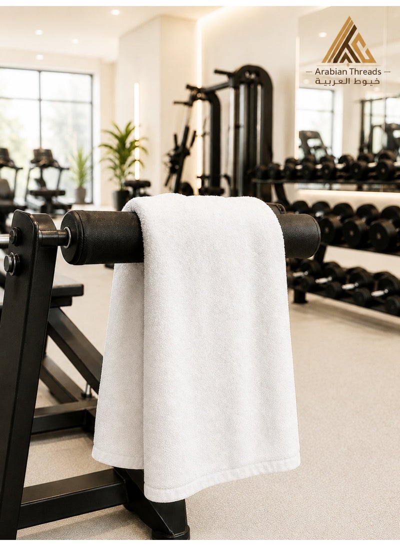 3 White Hand Towels – 100% Cotton, Soft & Absorbent – 50x80 cm - Image 3