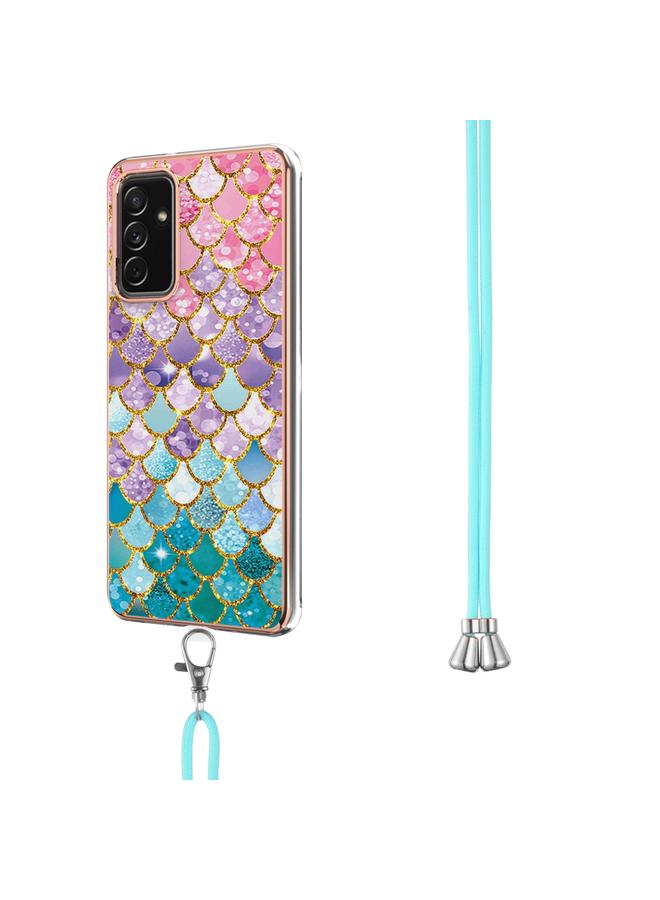 S-TOP Case For Samsung Galaxy A82 5G Electroplating Pattern IMD TPU Shockproof Case with Neck Lanyard - Image 3