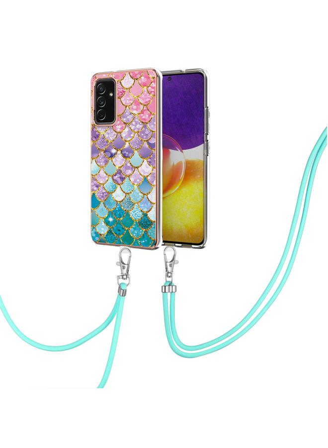 S-TOP Case For Samsung Galaxy A82 5G Electroplating Pattern IMD TPU Shockproof Case with Neck Lanyard - Image 2