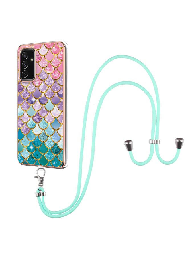 S-TOP Case For Samsung Galaxy A82 5G Electroplating Pattern IMD TPU Shockproof Case with Neck Lanyard - Image 1