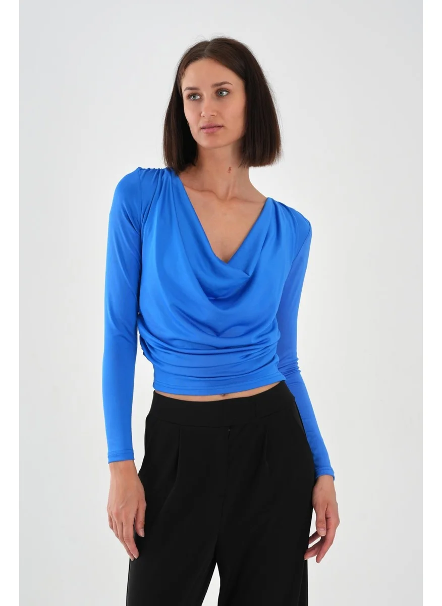 Alexander Gardi Alexandergardi Cowl Neck Flowy Blouse