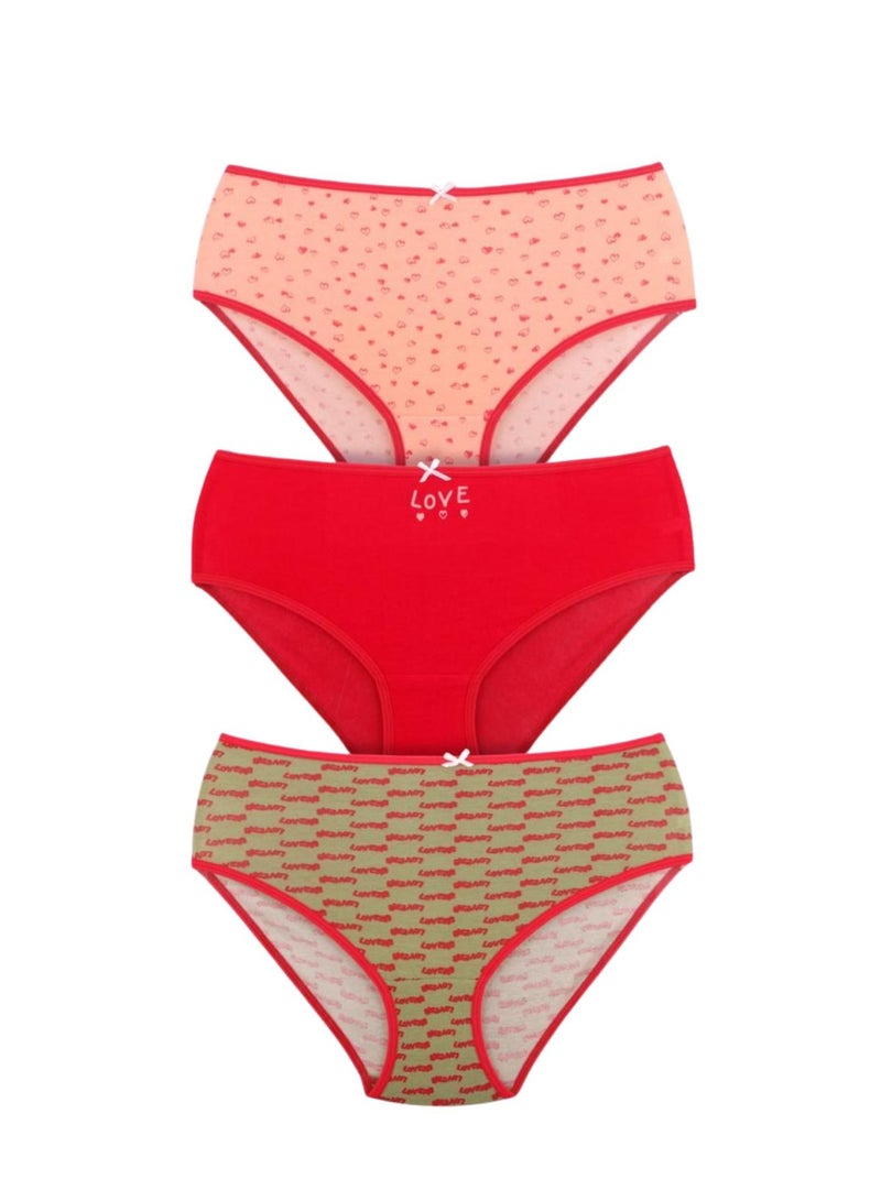 Karma Pack of 3 Printed Cotton Brief Panties Underwear for Women - Image 4