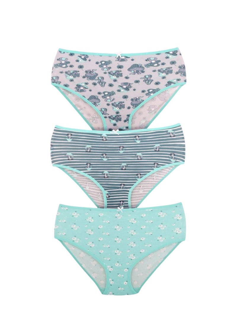 Karma Pack of 3 Printed Cotton Brief Panties Underwear for Women - Image 5