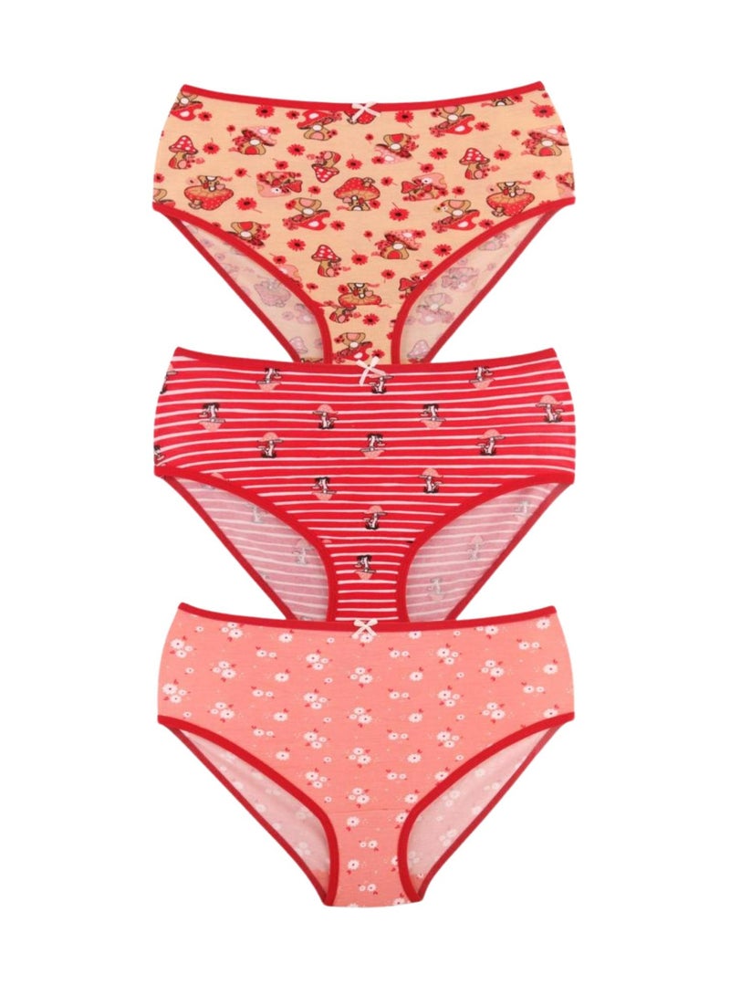 Karma Pack of 3 Printed Cotton Brief Panties Underwear for Women - Image 1