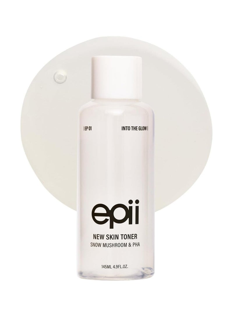 epii New Skin Toner | PHA 5% Exfoliation Toner for Instant Glow | Glass Skin | Hyaluronic Acid | Texture Refining | Korean Skincare | Panthenol | Fungal Acne Free | 145ml - Image 1