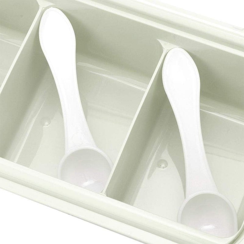 comfrt Spice Boxes for Kitchen, 4 Compartments Seasoning Containers with Lids and Spoon (Green) - Image 5