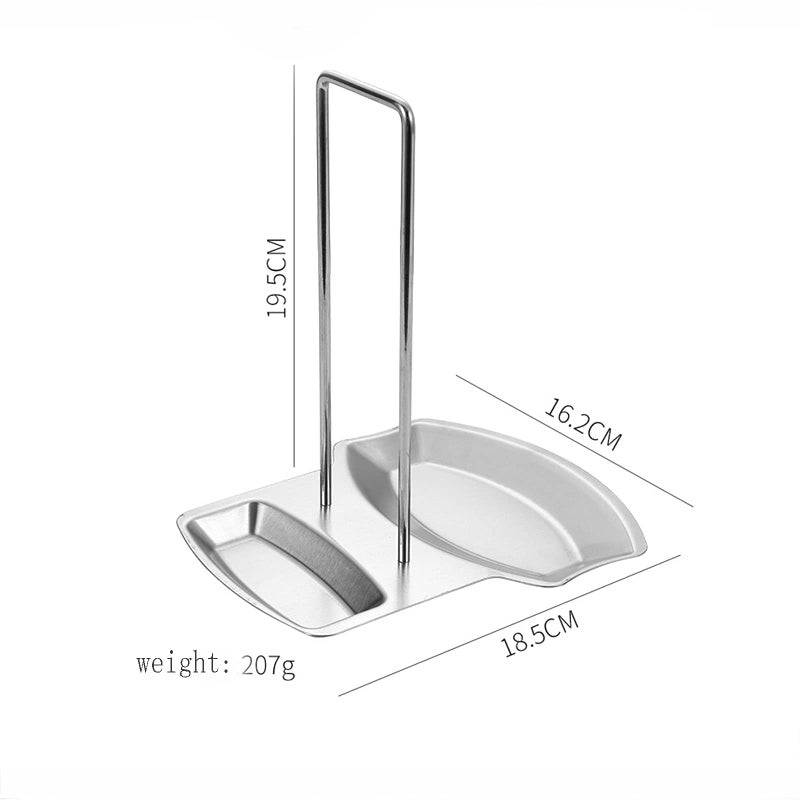 Arabest Spoon Rest and Pot Lid Holder, Stainless Steel Pan Pot Cover Lid Rack Shelf Stand Holder Spoon Holder, Utensil Rest Stove Organizer Storage Soup Spoon Rests Kitchen Tool - Image 5
