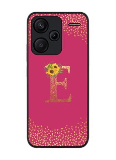 Rugged Case for Xiaomi Redmi Note 13 Pro Plus Case Cover- Custom Monogram Initial Letter Mandala Floral Pattern Alphabet - E(Deep Pink Rose)