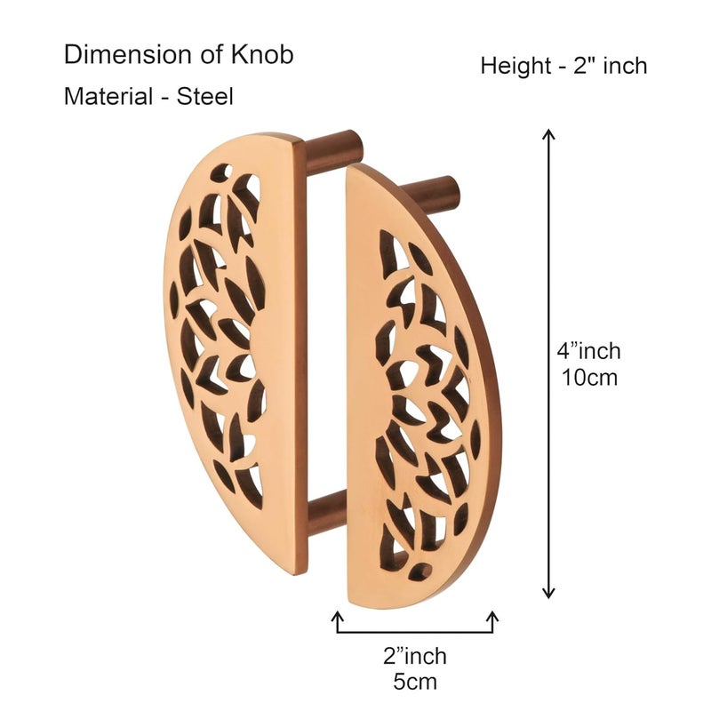 Compass Stainless Steel Lotus Cabinet Knobs, Drawer Pulls, Knobs for Dresser Drawers, Drawer Knobs Handle, Kitchen Knobs (PVD Rose Gold Finish) Pack of 4 pcs - Image 2