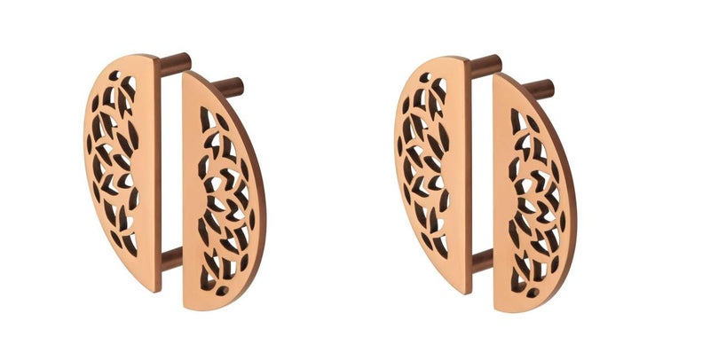 Compass Stainless Steel Lotus Cabinet Knobs, Drawer Pulls, Knobs for Dresser Drawers, Drawer Knobs Handle, Kitchen Knobs (PVD Rose Gold Finish) Pack of 4 pcs - Image 1