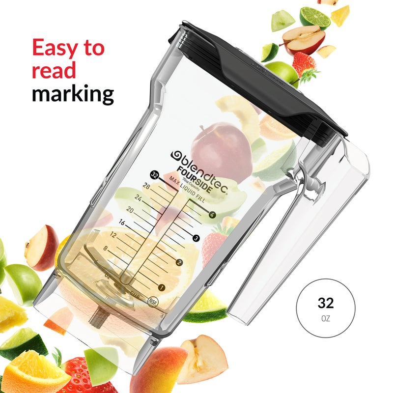 Blendtec 75 oz FourSide Commercial Jar - Four-Sided Replacement Blender Jar - Compatible with Most Blendtec Blenders - 32 oz Blending Capacity - Clear - Image 4