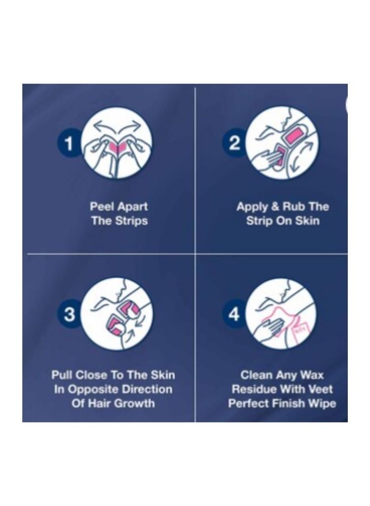 Veet Professional Wax Strips for Sensitive Skin with Almond Oil 20 Strips - Image 3