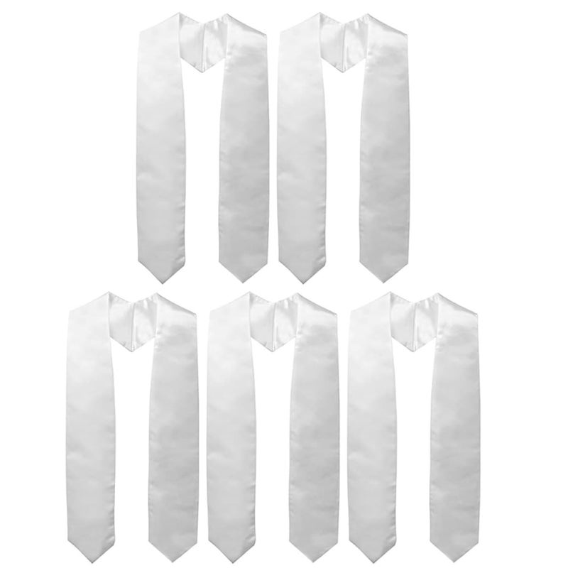 5 Pack Solid Color Graduation Stoles Comfortable Honor Sashes For Ceremony Photos - Image 2