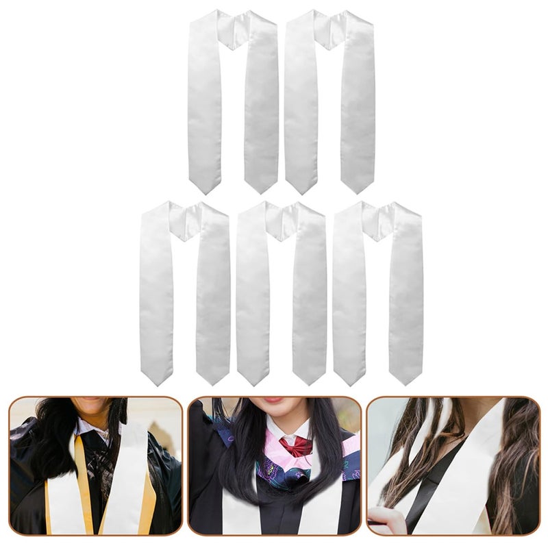 5 Pack Solid Color Graduation Stoles Comfortable Honor Sashes For Ceremony Photos - Image 4