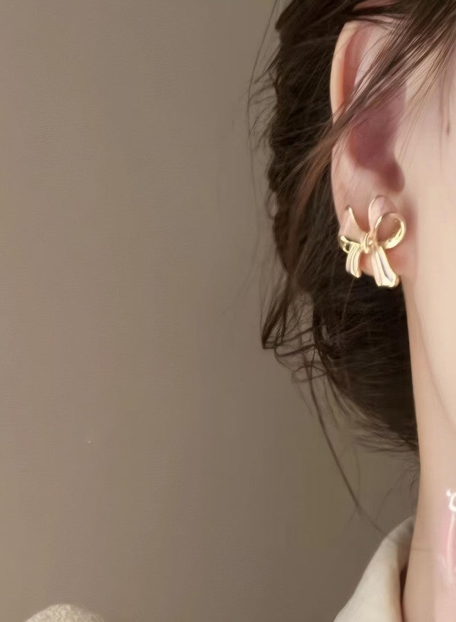 ecozran Pink Bow Earrings for Women Teardrop Jewelry Gifts Tassel Earring Valentine's Day and Christmas Gifts for Women （Pink3-R）, Small, Alloy Steel, No Gemstone - Image 4