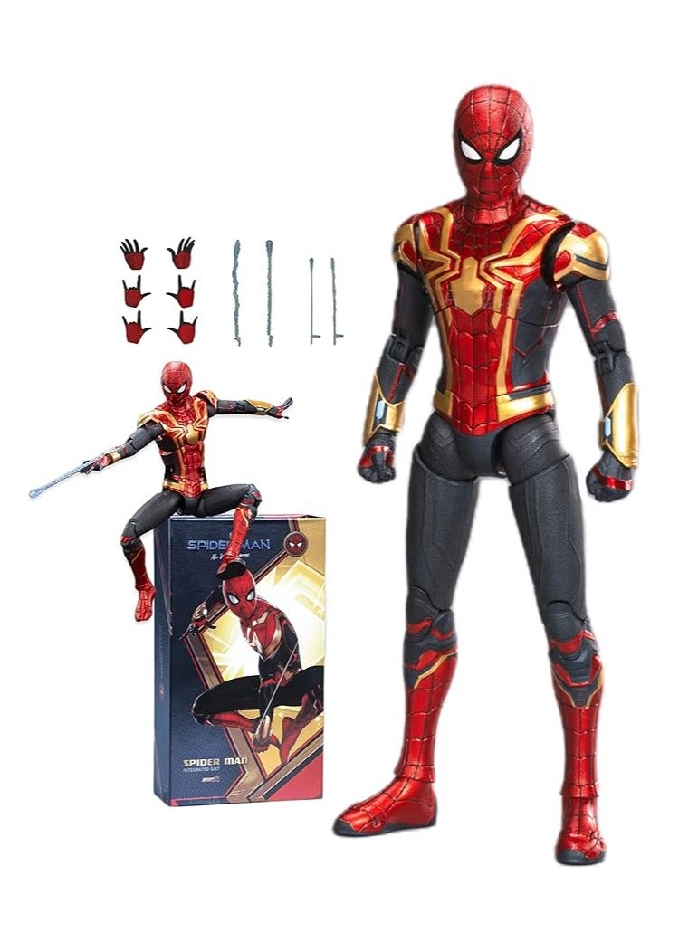 عام دميّة سبايدر مان "لا مكان للذهاب إليه" - سلسلة الأبطال الأسطورية من الأفلام الجديدة لعام 2022 - دمية رائعة بطول 7 بوصات مع مفاصل قابلة للحركة بالكامل، مجموعة فاخرة من ألعاب سبايدر مان (باللونين الذهبي والأحمر). - Image 1