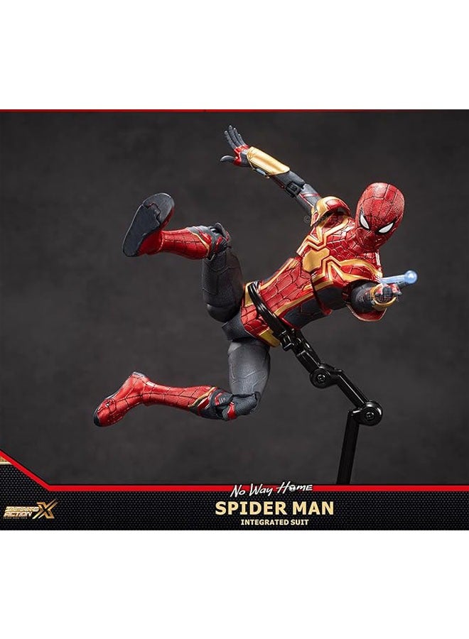 عام دميّة سبايدر مان "لا مكان للذهاب إليه" - سلسلة الأبطال الأسطورية من الأفلام الجديدة لعام 2022 - دمية رائعة بطول 7 بوصات مع مفاصل قابلة للحركة بالكامل، مجموعة فاخرة من ألعاب سبايدر مان (باللونين الذهبي والأحمر). - Image 2