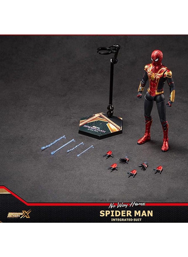 عام دميّة سبايدر مان "لا مكان للذهاب إليه" - سلسلة الأبطال الأسطورية من الأفلام الجديدة لعام 2022 - دمية رائعة بطول 7 بوصات مع مفاصل قابلة للحركة بالكامل، مجموعة فاخرة من ألعاب سبايدر مان (باللونين الذهبي والأحمر). - Image 4