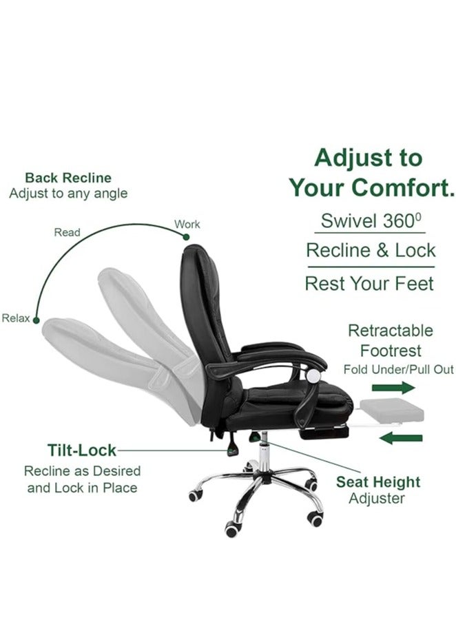 Arabest Ergonomic Office Chair Furniture Executive Recline Extra Padded Office Chair Massage Three-Point Stable Connection with Integrated Linkage Armrest Ergonomically Designed to Relieve Fatigue - Image 3