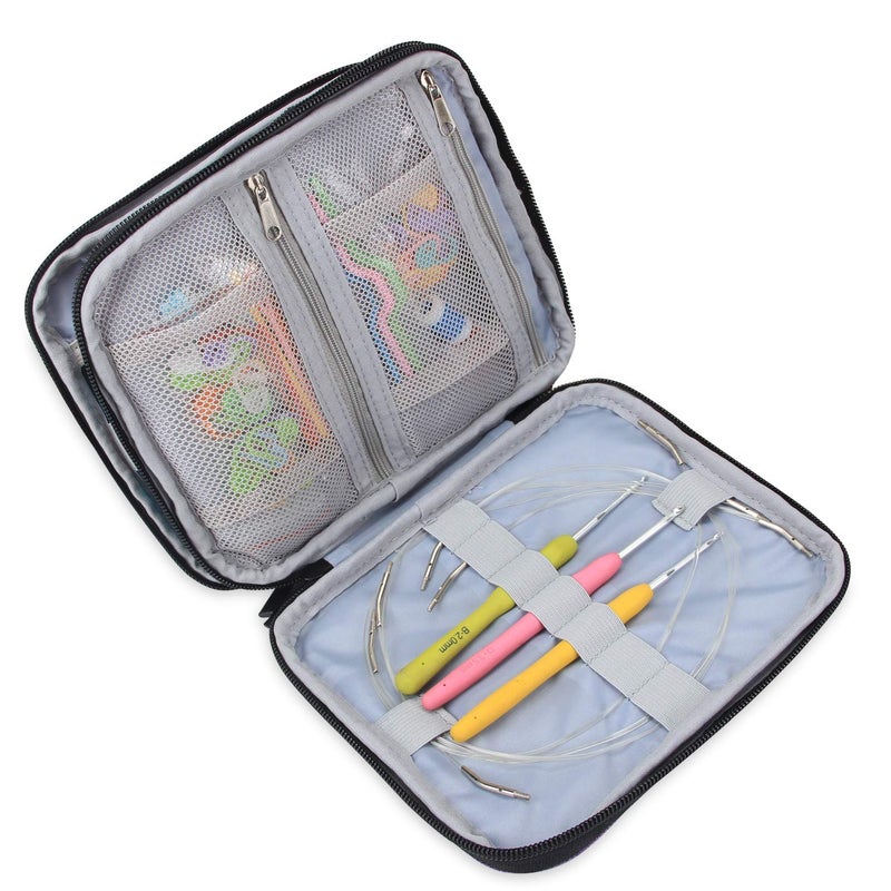 Teamoy Organizer Case for Interchangeable Circular Knitting Needles, Crochet Hooks and Knitting Accessories, Keep All in Place and Easy to Carry, Purple (No Accessories Included) - Image 5