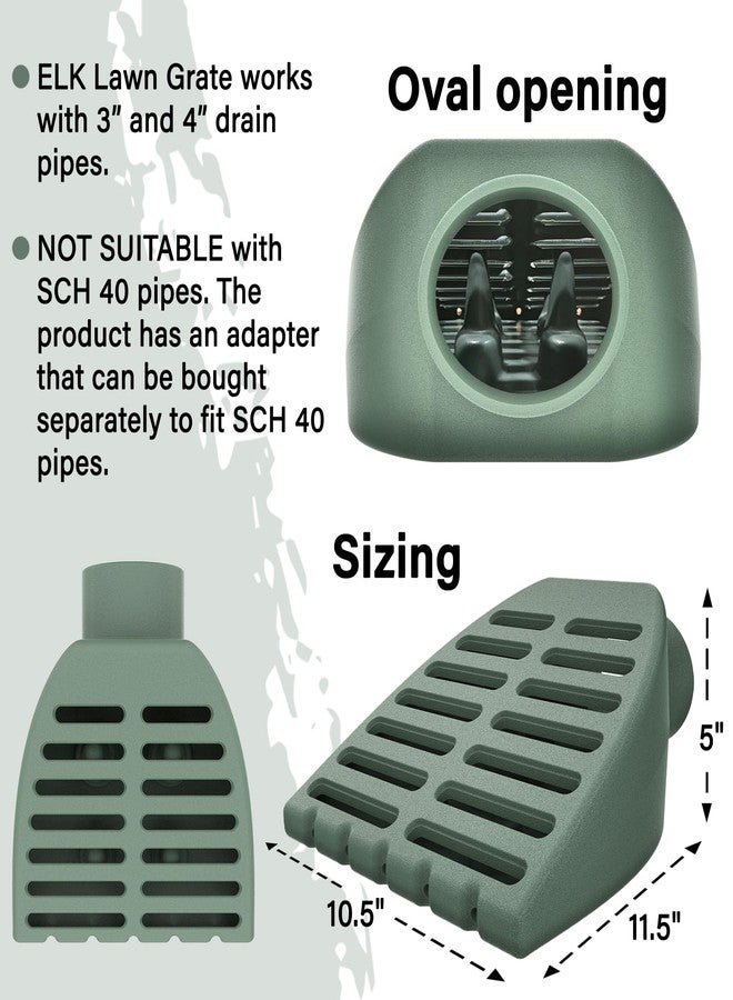 ELK Lawn Grate Yard Drain for Sump Pump and Downspout Extensions - Heavy Duty and Compatible with 3" and 4" Thin Wall Drain Pipes - Image 2